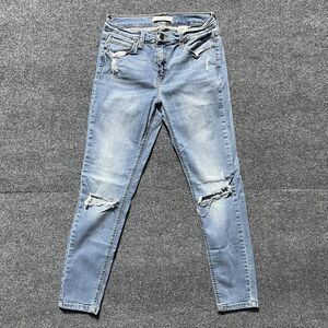 Eunina Jade Jeans Womens 9 Blue Distressed Mid Rise Skinny Ankle Stretch Denim